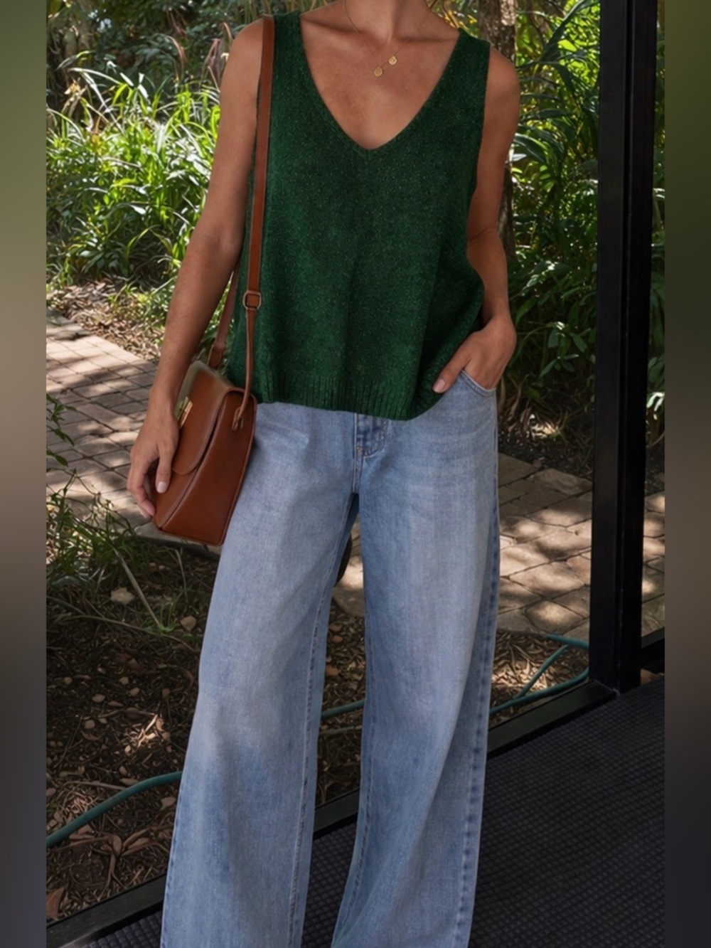 J. Crew Forest Green Knit Tank Top